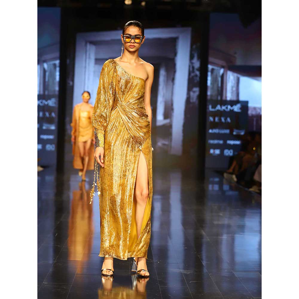 Nirmooha One Shoulder Printed Dress