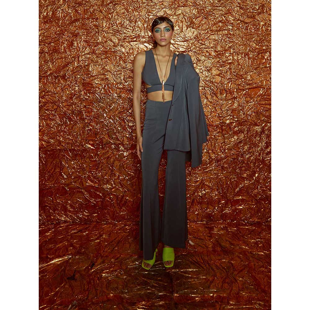 Nirmooha Grey Micro Blazer