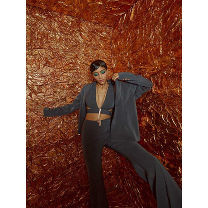 Nirmooha Grey Micro Blazer