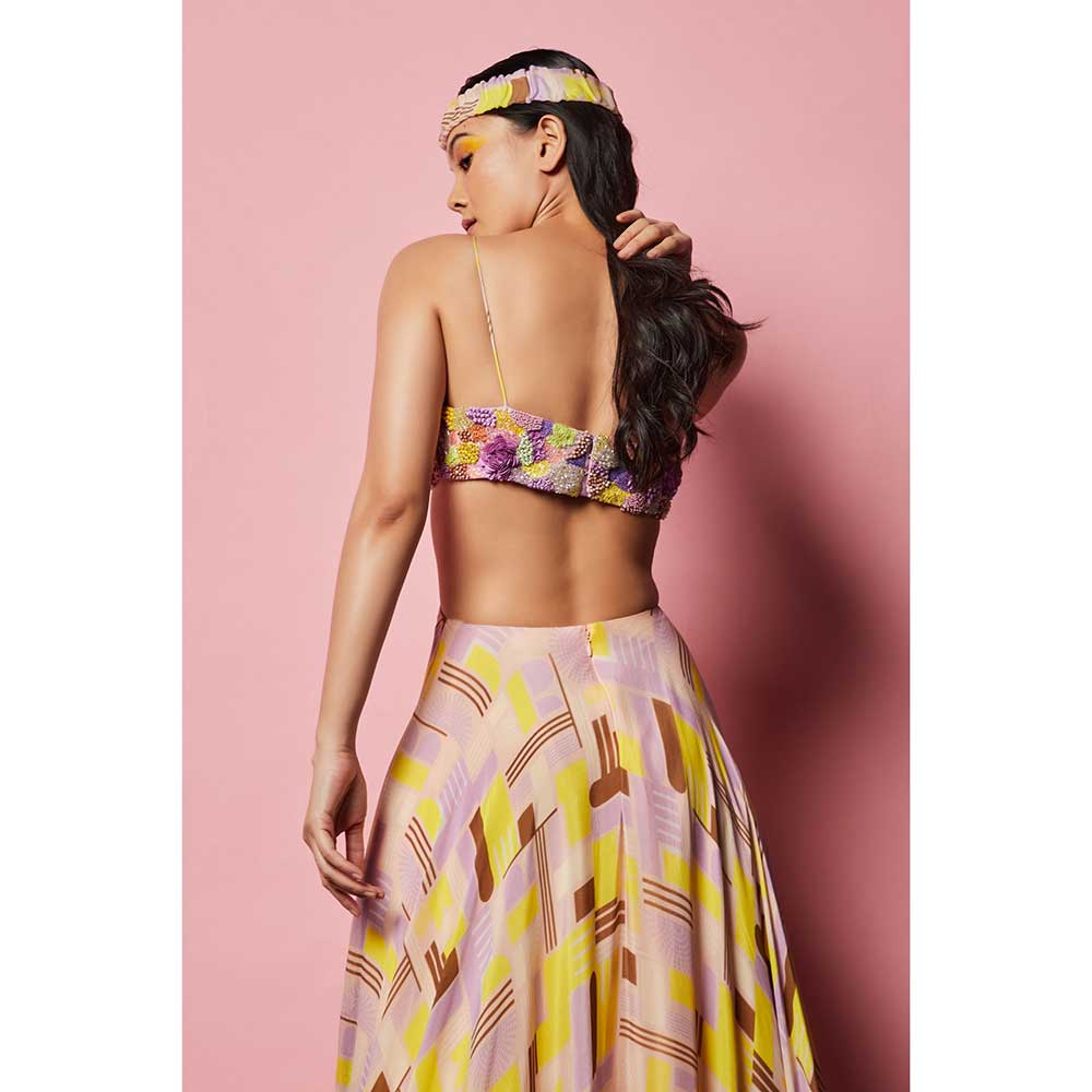 Nirmooha Geometric Printed and Hand-Embroidered Maxi with Centre Ring detailing