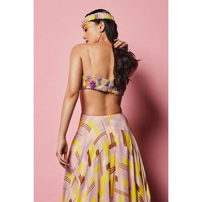 Nirmooha Geometric Printed and Hand-Embroidered Maxi with Centre Ring detailing