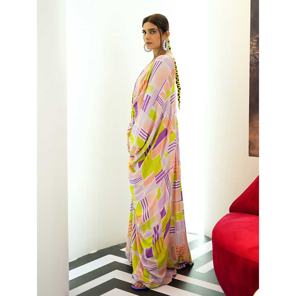 Nirmooha Geometric Printed Kaftan with Slip (Set of 2)