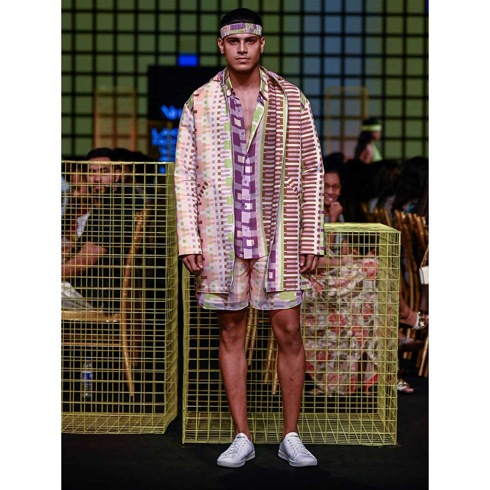 Nirmooha Geometric Printed Shirt and Shorts (Set of 2)