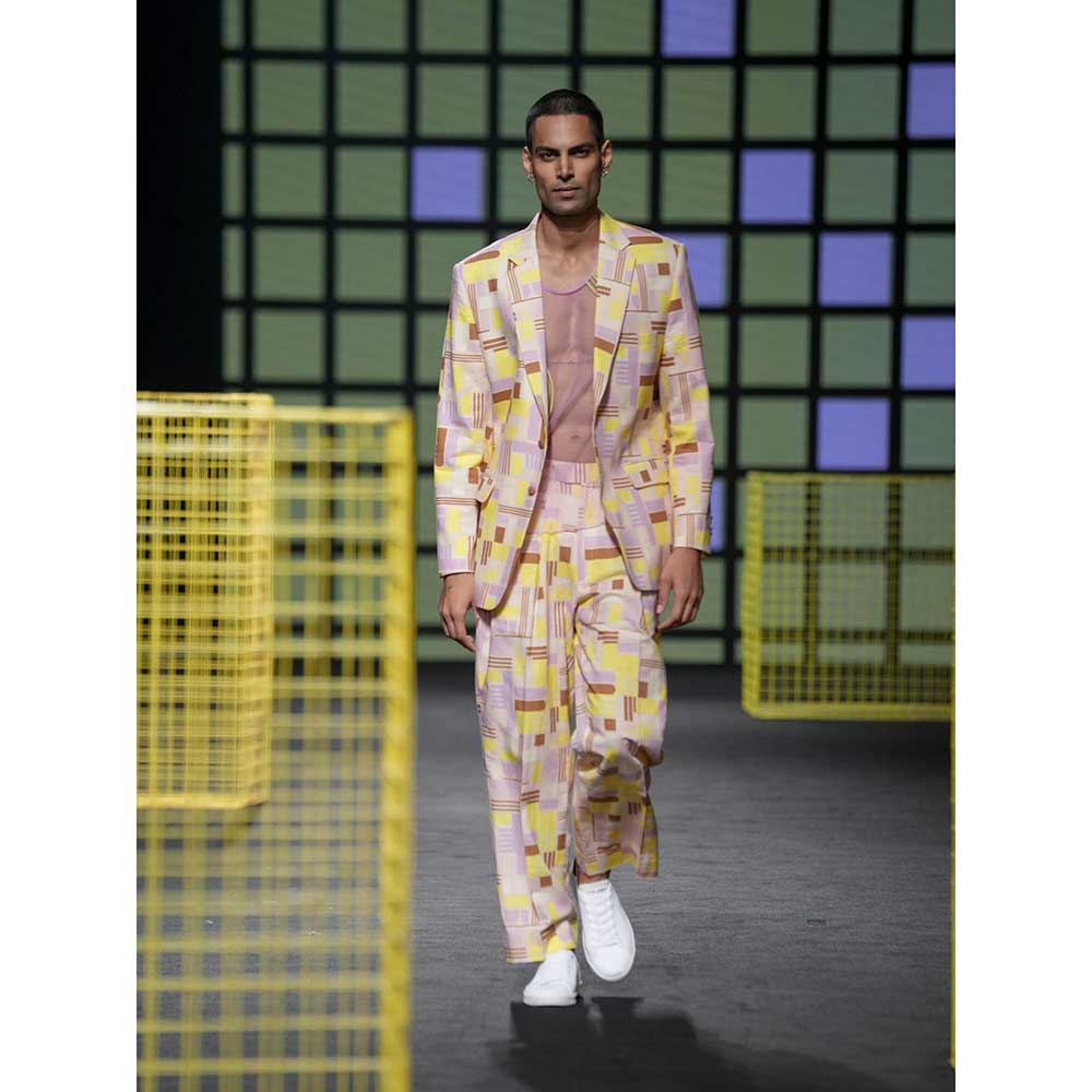 Nirmooha Geometric Printed Blazer