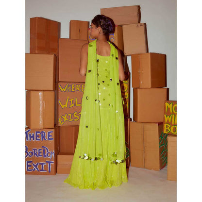 Nirmooha Neon Sequin Kurti with Sharara & Dupatta (Set of 3)