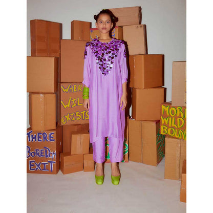 Nirmooha Lilac Sequin Kurta & Pants (Set of 2)