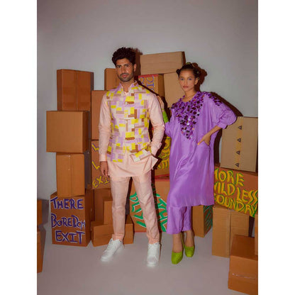 Nirmooha Lilac Sequin Kurta & Pants (Set of 2)