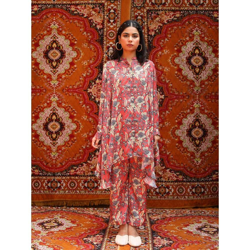 NORN Red Fez Back Yoke Top