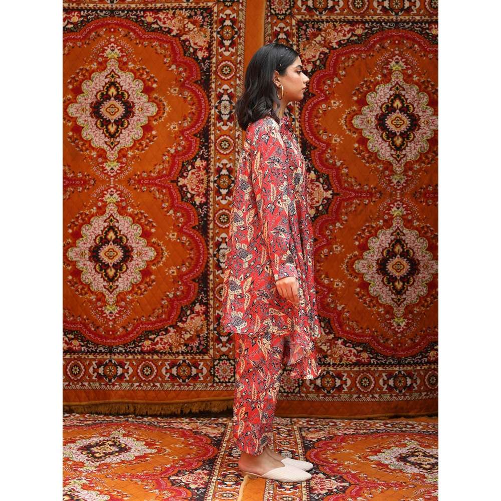 NORN Red Fez Back Yoke Top