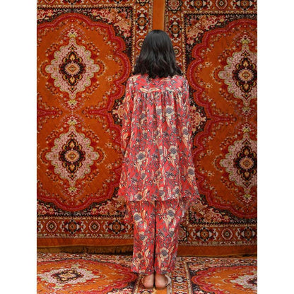 NORN Red Fez Back Yoke Top