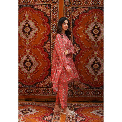 NORN Red Rabat Back Yoke Top