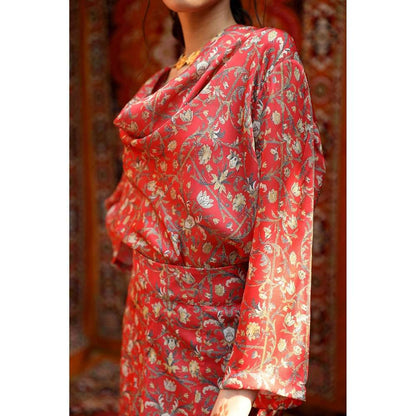 NORN Red Rabat Cowl Top