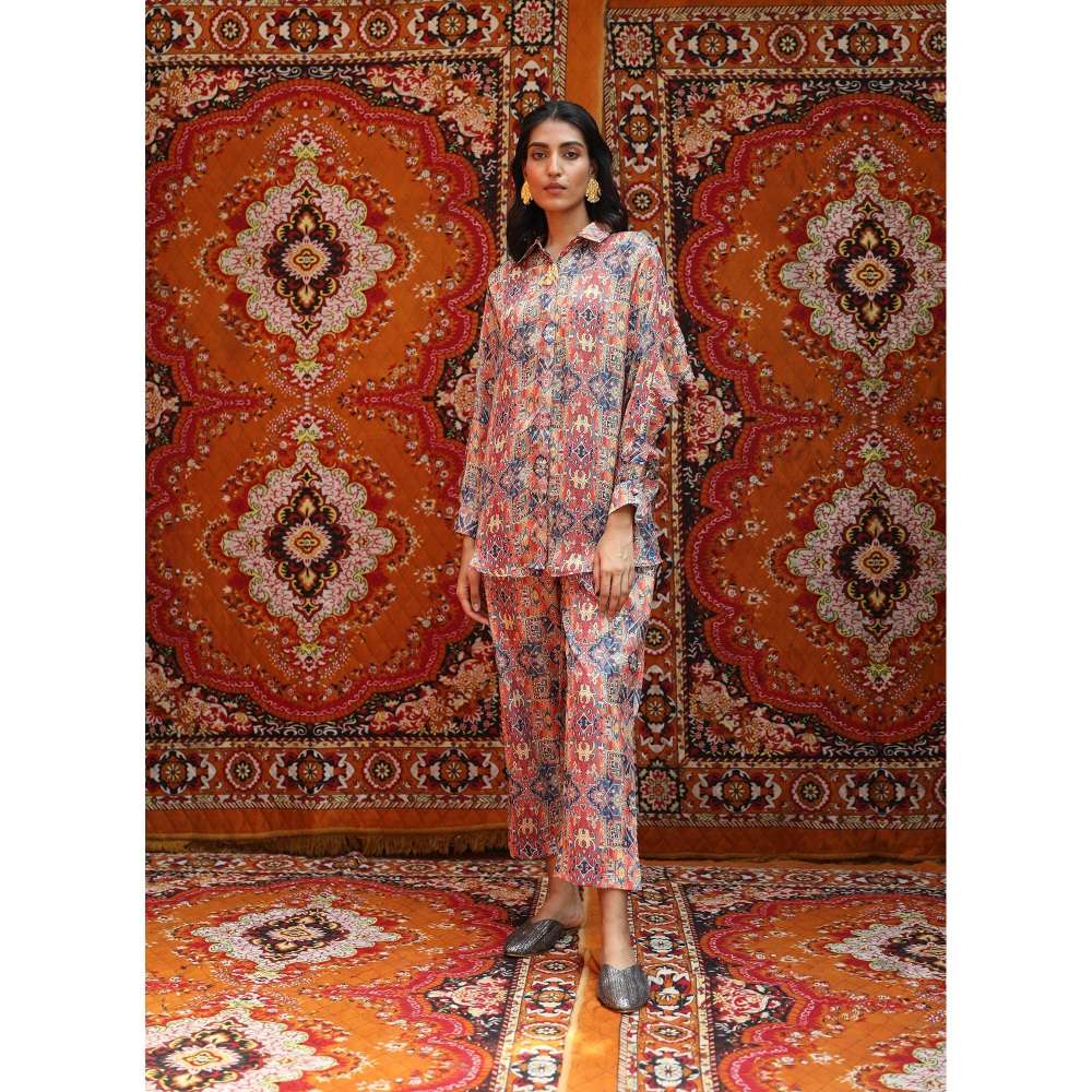 NORN Multi-Color Taza Curtain Shirt