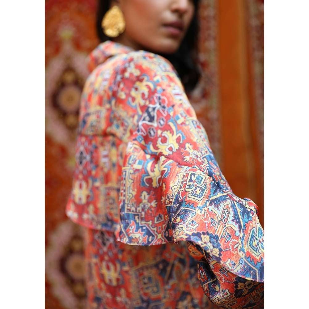 NORN Multi-Color Taza Curtain Shirt