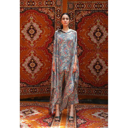 NORN Blue Atlas Drape Top