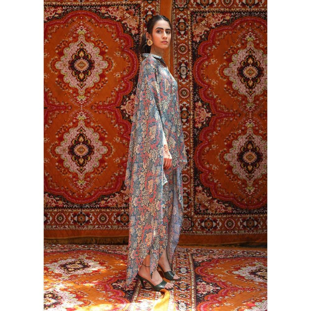 NORN Blue Atlas Drape Top