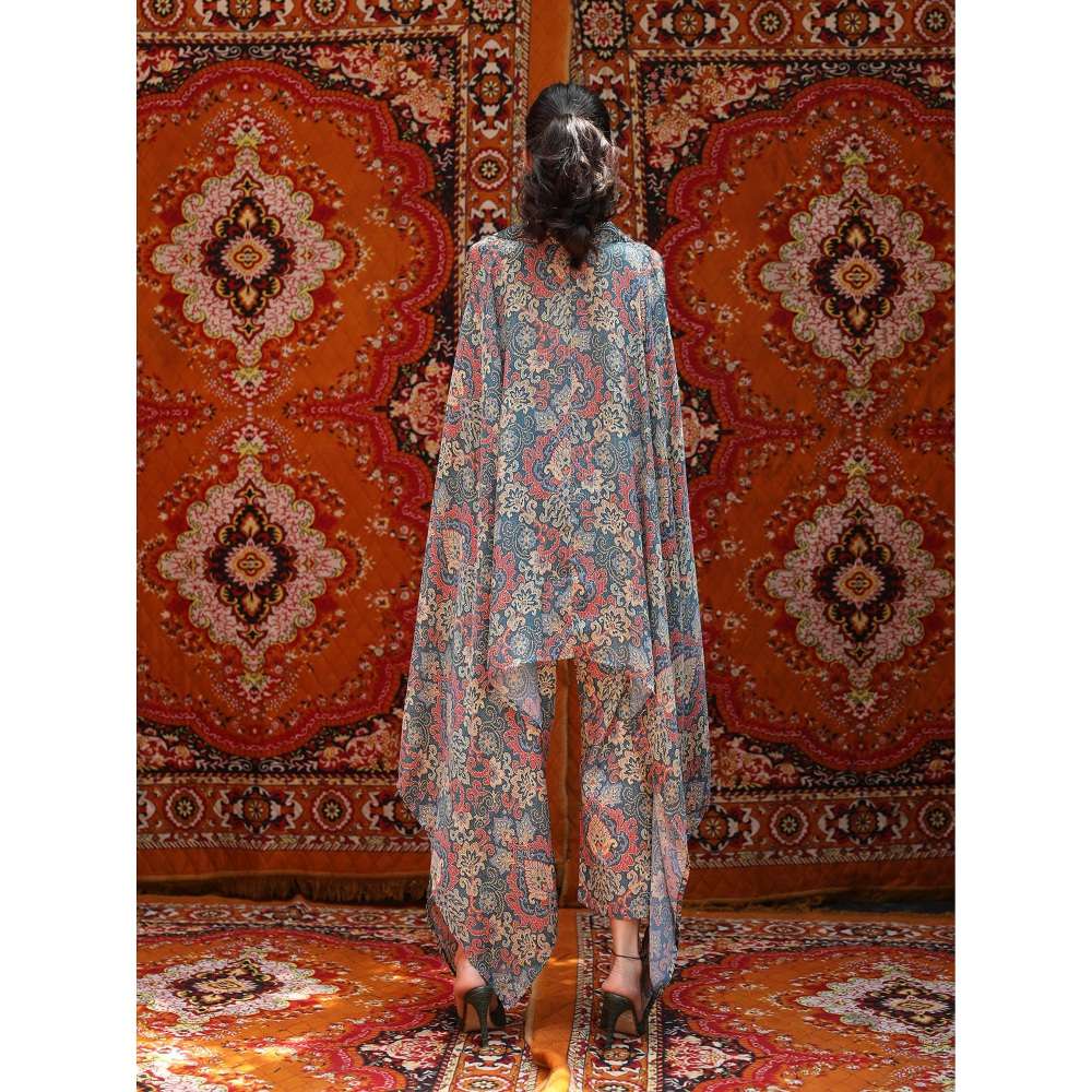 NORN Blue Atlas Drape Top