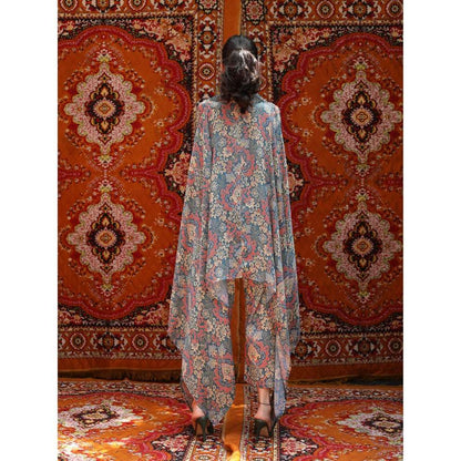 NORN Blue Atlas Drape Top