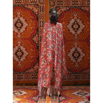 NORN Red Fez Drape Top