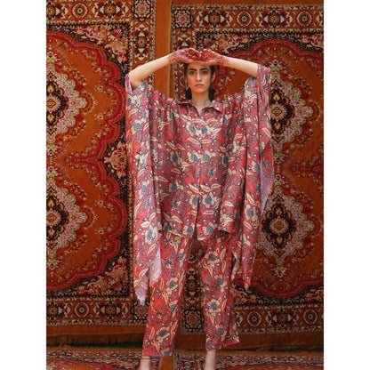 NORN Red Fez Drape Top