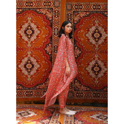 NORN Red Rabat Drape Top