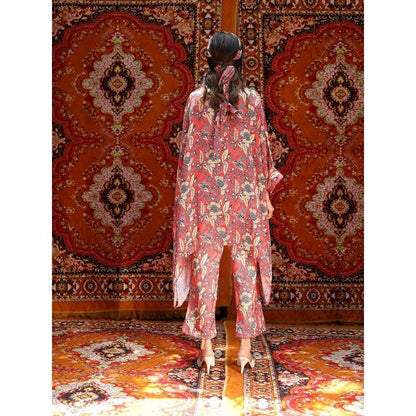 NORN Red Fez Short Kaftan Top