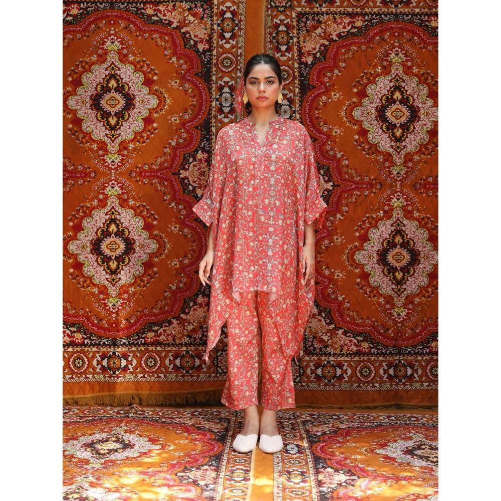 NORN Red Rabat Short Kaftan Top