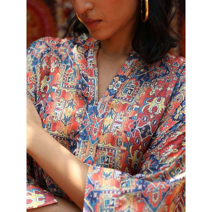 NORN Orange Taza Short Kaftan Top