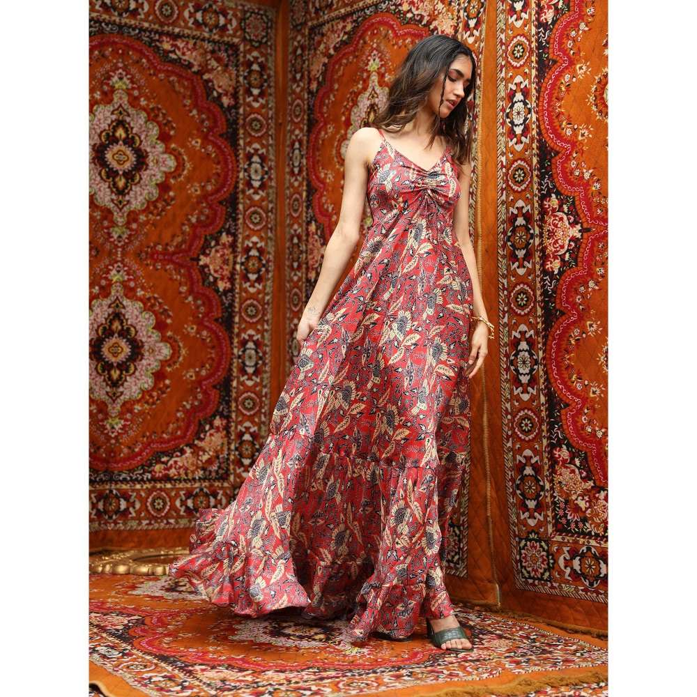 NORN Red Fez Strappy Dress