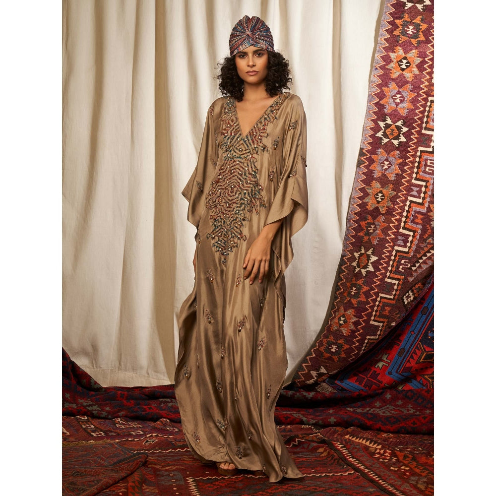 NIKITA MHAISALKAR Brown Kaftan