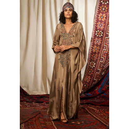 NIKITA MHAISALKAR Brown Kaftan