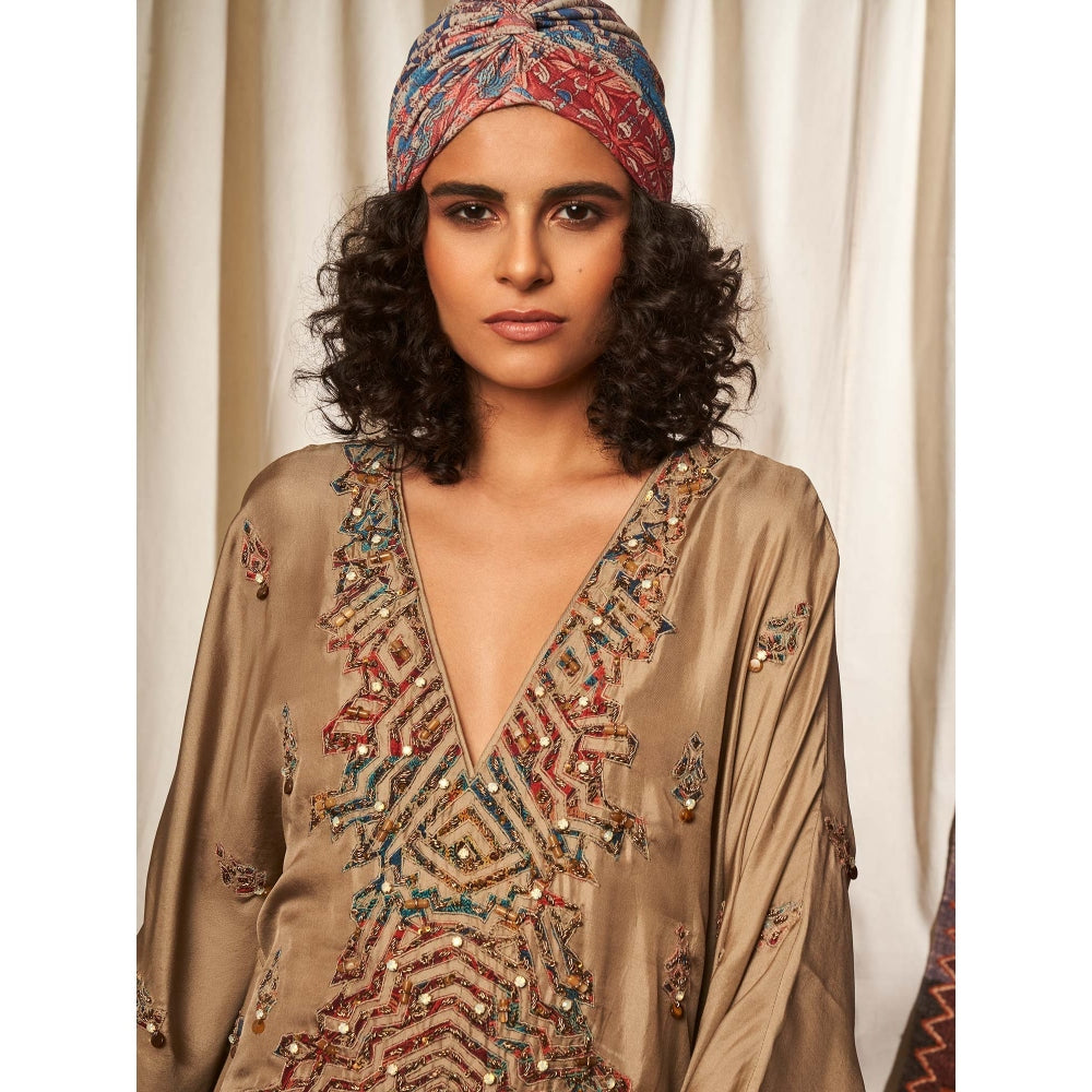 NIKITA MHAISALKAR Brown Kaftan