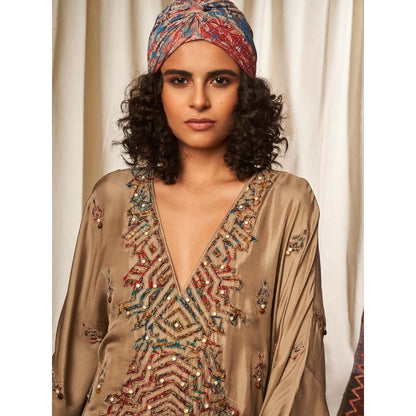 NIKITA MHAISALKAR Brown Kaftan