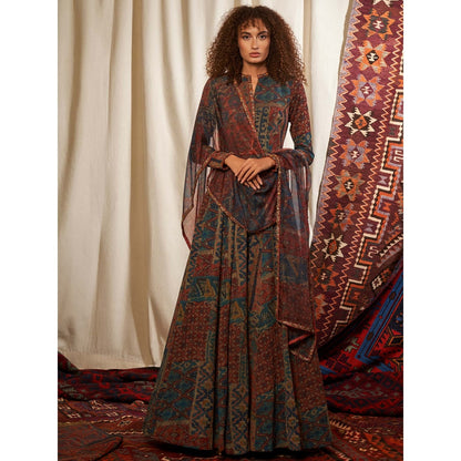 NIKITA MHAISALKAR Multi Colour Anarkali Set (Set of 2)