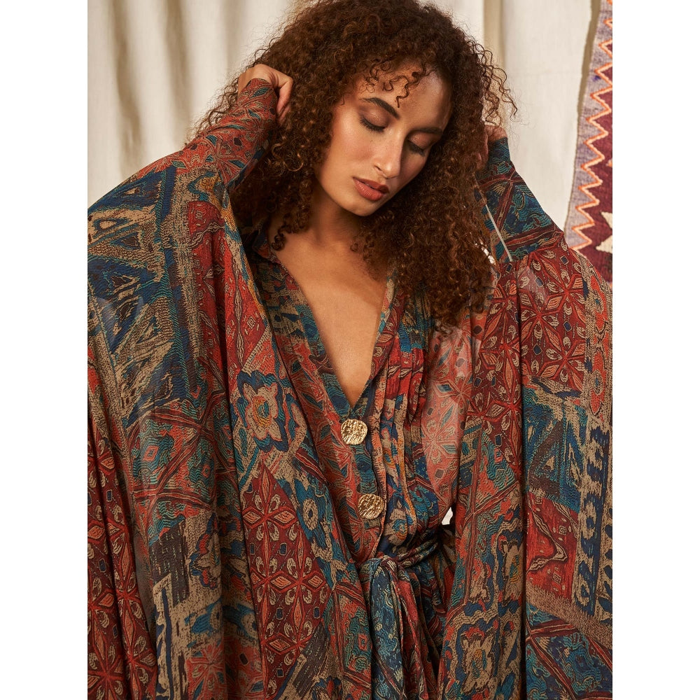 NIKITA MHAISALKAR Multi Colour Kaftan (Set of 2)