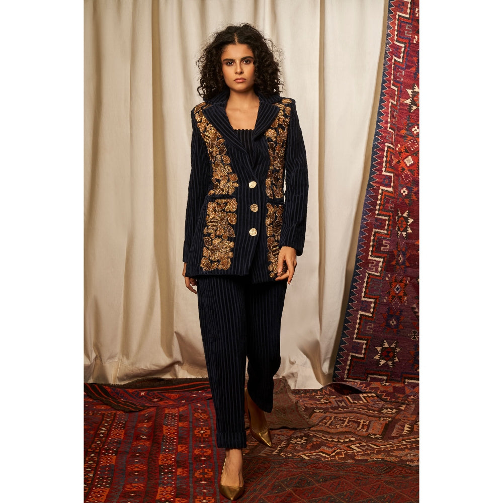 NIKITA MHAISALKAR Navy Blue Jacket (Set of 2)
