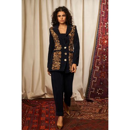 NIKITA MHAISALKAR Navy Blue Jacket (Set of 2)