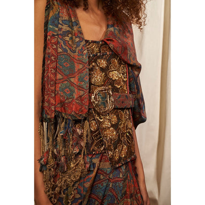 NIKITA MHAISALKAR Multicolour Saree