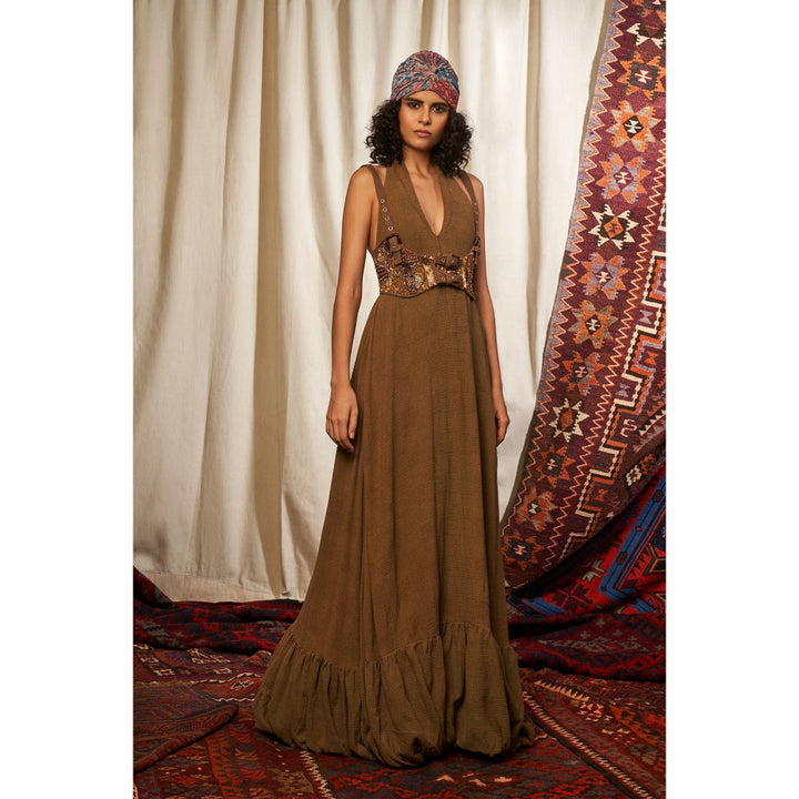 NIKITA MHAISALKAR Brown Dress (Set of 2)