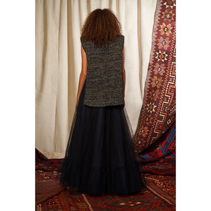 NIKITA MHAISALKAR Navy Blue Skirt
