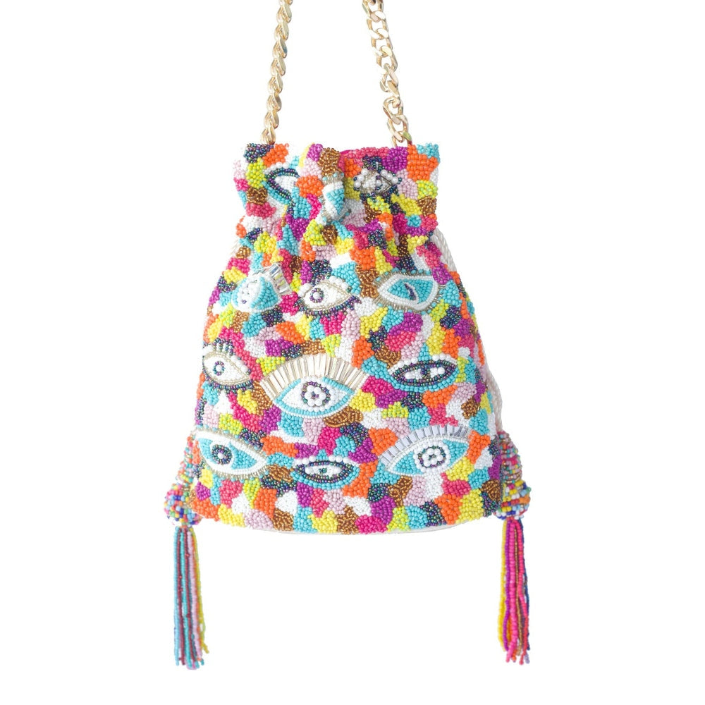 Adora By Ankita Multi-Color Evil Eye Bucket Bag