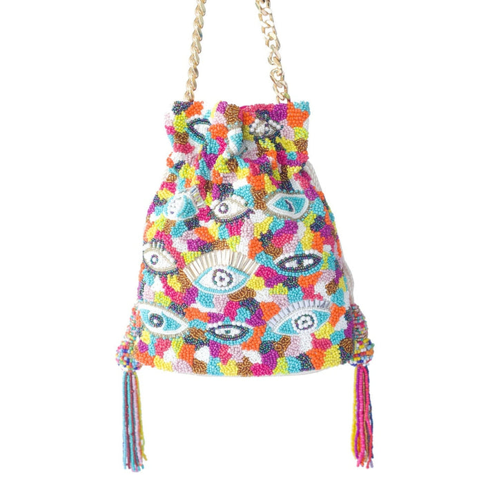 Adora By Ankita Multi-Color Evil Eye Bucket Bag