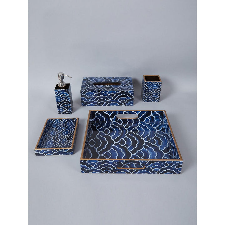 Assemblage Blue Bathroom Organiser (Set of 5)