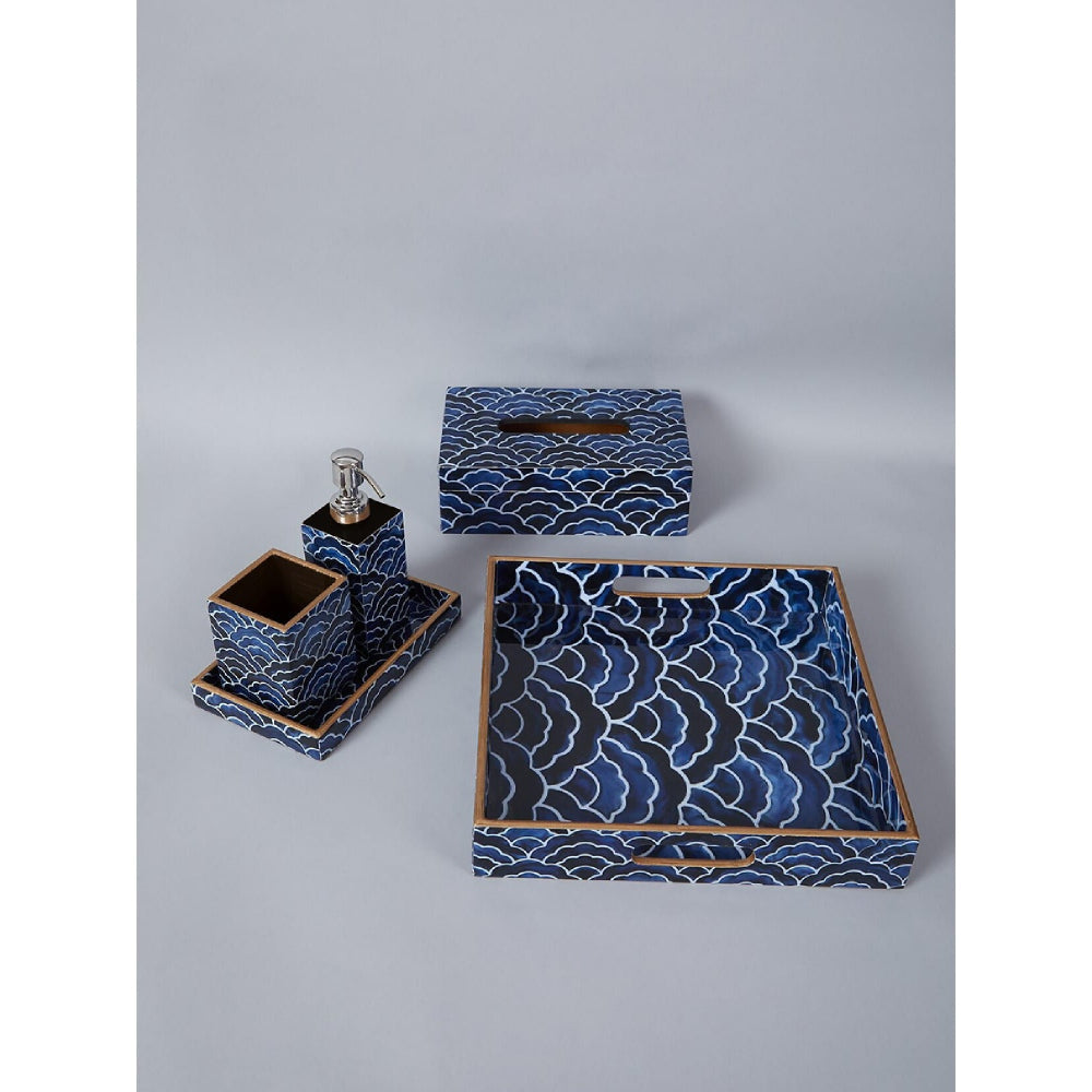 Assemblage Blue Bathroom Organiser (Set of 5)