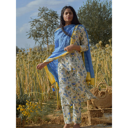 Baise Gaba Blue Daisy Dupatta Baise Gaba Blue Daisy Dupatta