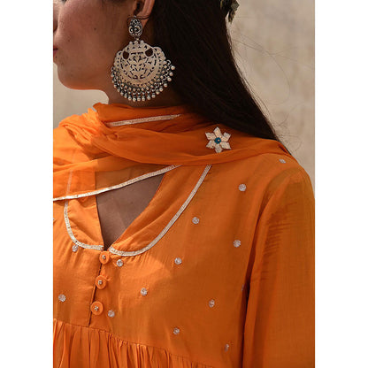 Baise Gaba Orange Chaand Tangerine Dupatta Baise Gaba Orange Chaand Tangerine Dupatta