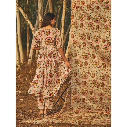 Baise Gaba Orange Chanderi Border Dupatta Baise Gaba Orange Printed Dupatta