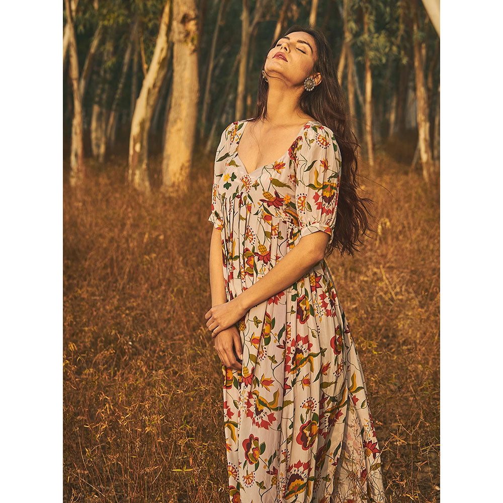 Baise Gaba Orange Chanderi Border Dupatta Baise Gaba Orange Printed Dupatta