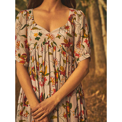 Baise Gaba Orange Chanderi Border Dupatta Baise Gaba Orange Printed Dupatta