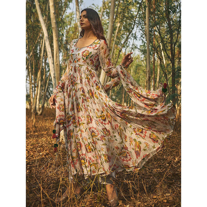 Baise Gaba Grey Gulbaar Dupatta Baise Gaba Grey Printed Dupatta